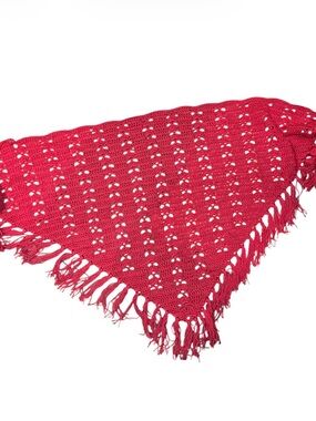 Hand Knit | Accessories | Handmade Fuchsia Pink Crochet Lace Triangle ...